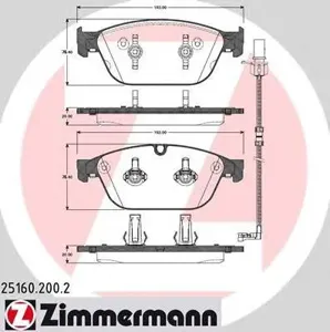 ZIMMERMANN 251602002 колодки дисковые перед. 193x76x20  Audi A8 quattro 4.2FSi/4.2TDi 09>