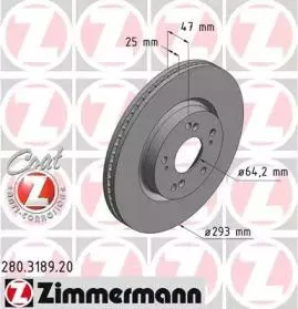 ZIMMERMANN 280318920 Диск тормозной