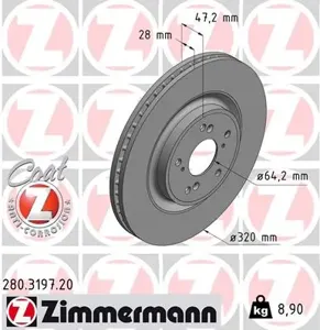 ZIMMERMANN 280319720 Тормозной диск