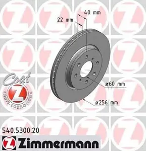 ZIMMERMANN 540530020 Диск торм.перед.вент.