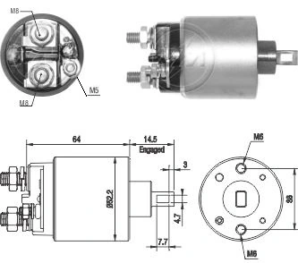 ZM ZM1710 Втягивающее реле стартера