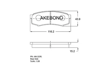 AKEBONO AN337K Колодки тормозные дисковые задние TOYOTA LC PRADO 120/150 02 AN-337K