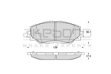 AKEBONO AN742K Колодки тормозные дисковые ПОДХОДЯТ ДЛЯ TOYOTA AURIS 1.4-1.6 07-/COROLLA 1.4 07-/RAV 4 06-  AN-742K