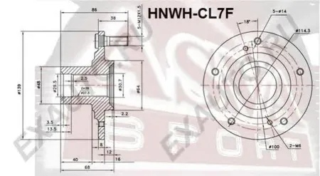 ASVA HNWHCL7F Ступица передняя HONDA ACCORD VII (CL,CM,CN) (2002-2008)