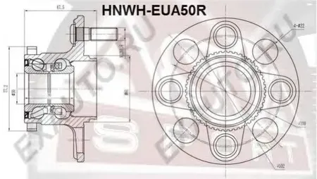 ASVA HNWHEUA50R Ступица задняя с кольцом абс