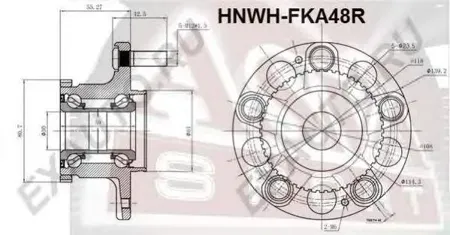 ASVA HNWHFKA48R Ступица задняя с кольцом абс