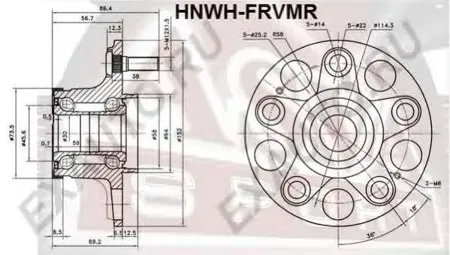 ASVA HNWHFRVMR Ступица задняя с магнитным кольцом абс