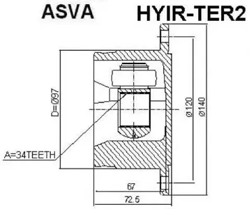 ASVA HYIRTER2 ШРУС внутренний правый 34x140