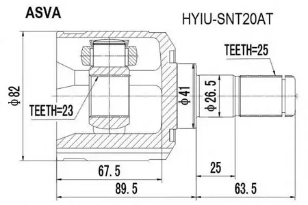 ASVA HYIUSNT20AT ШРУС внутренний 23x41x25