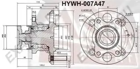 ASVA HYWH007A47 СТУПИЦА ЗАДНЯЯ С КОЛЬЦОМ АБС