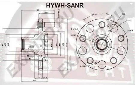 ASVA HYWHSANR Ступица HYUNDAI SANTA FE 00- задн. 27 зуб. 4WD