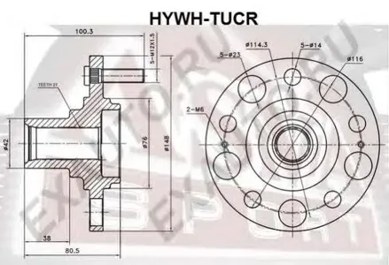 ASVA HYWHTUCR Ступица HYUNDAI/KIA IX35 10- задн.