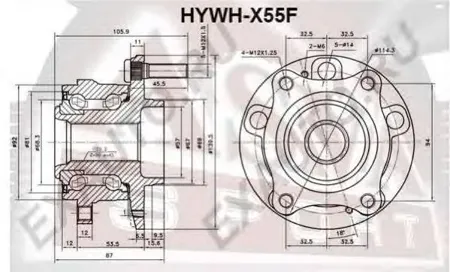 ASVA HYWHX55F Ступица передняя