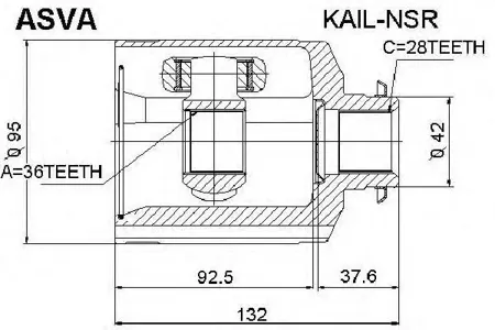 ASVA KAILNSR ШРУС HYUNDAI/KIA SORENTO 09- внутр.лев.