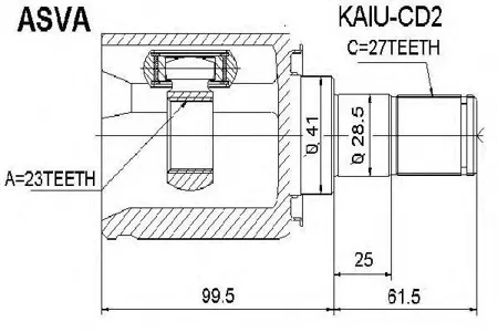 ASVA KAIUCD2 ШРУС внутренний (OEM-исполнение) | перед лев |