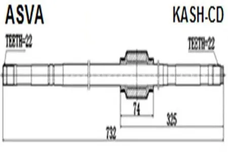 ASVA KASHCD Полуось правая 22x732x22