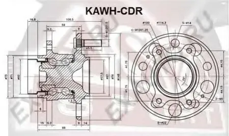 ASVA KAWHCDR Ступица задн. в сборе [с ABS]