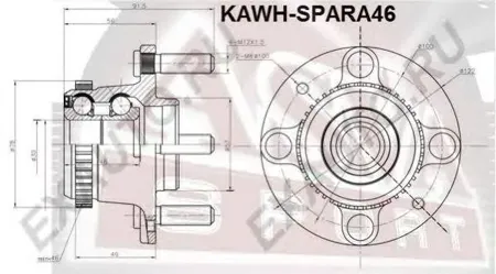 ASVA KAWHSPARA46 Ступица задняя с кольцом абс