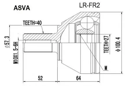 ASVA LRFR2 ШРУС 27x57.5x40
