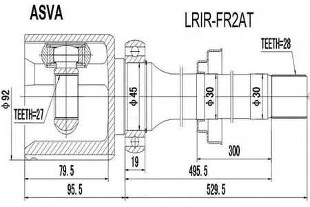 ASVA LRIRFR2AT ШРУС ВНУТРЕННИЙ ПРАВЫЙ 27x50,5x28
