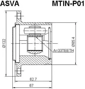 ASVA MTINP01 ШРУС внутренний правый 33x132