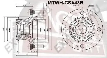 ASVA MTWHCSA43R Ступица задняя с кольцом абс