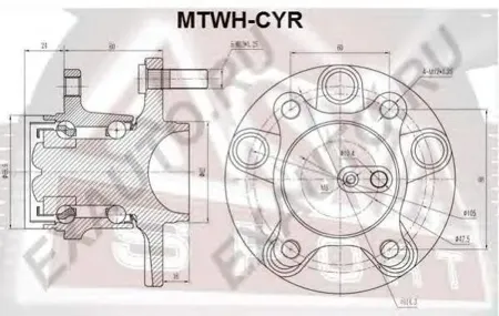ASVA MTWHCYR Ступица задняя с датчиком ABS