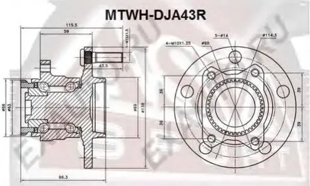 ASVA MTWHDJA43R СТУПИЦА ЗАДНЯЯ С КОЛЬЦОМ АБС