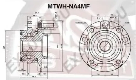 ASVA MTWHNA4MF Ступица передняя с магнитным кольцом ABS