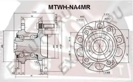 ASVA MTWHNA4MR СТУПИЦА ЗАДНЯЯ