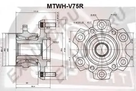 ASVA MTWHV75R СТУПИЦА ЗАДНЯЯ