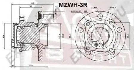 ASVA MZWH3R Ступица задняя с датчиком ABS