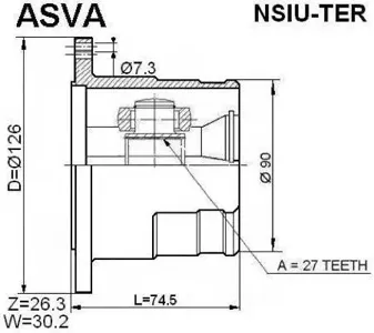 ASVA NSIUTER ШРУС внутренний 27x126