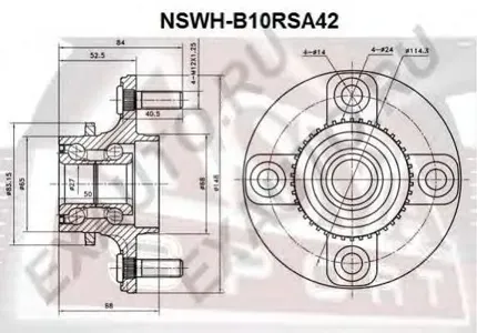 ASVA NSWHB10RSA42 Ступица задняя с кольцом абс