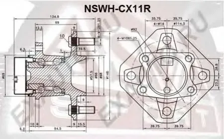 ASVA NSWHCX11R СТУПИЦА ЗАДНЯЯ (10216022/181012/0025216/3, Китай) [12] NSWHCX11R