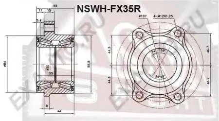 ASVA NSWHFX35R Подшипник задней ступицы
