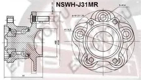 ASVA NSWHJ31MR Ступица задняя с магниным кольцом