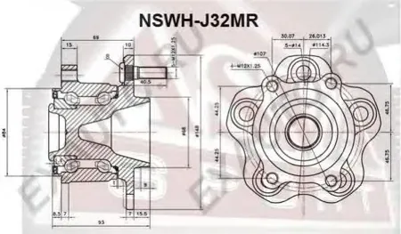ASVA NSWHJ32MR Ступица задняя с магнитным кольцом ABS