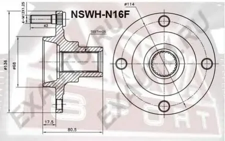 ASVA NSWHN16F Ступица NISSAN SUNNY -04 перед.