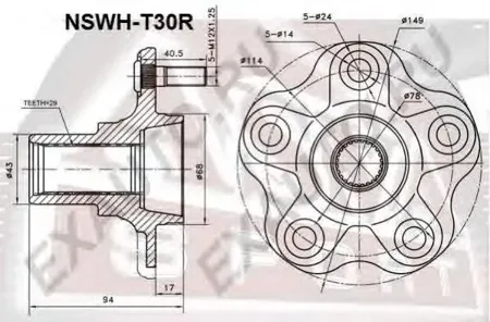 ASVA NSWHT30R Ступица задняя