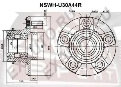 ASVA NSWHU30A44R СТУПИЦА ЗАДНЯЯ С КОЛЬЦОМ АБС