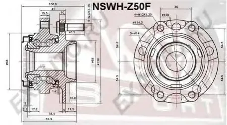 ASVA NSWHZ50F Ступица колеса | перед прав/лев |