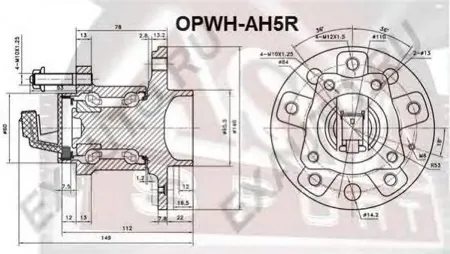 ASVA OPWHAH5R Ступица задняя 5 отверстий с датчиком абс