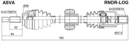 ASVA RNDRLOG ПРИВОД ПРАВЫЙ 23X794X21