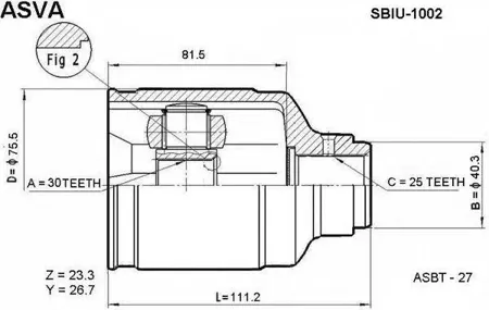 ASVA SBIU1002 ШРУС внутренний 30x40.3x25