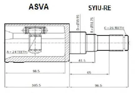 ASVA SYIURE Шрус внутренний 24x40x26