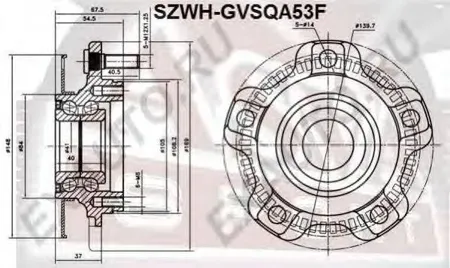 ASVA SZWHGVSQA53F Ступица колеса с ABS | перед прав/лев |