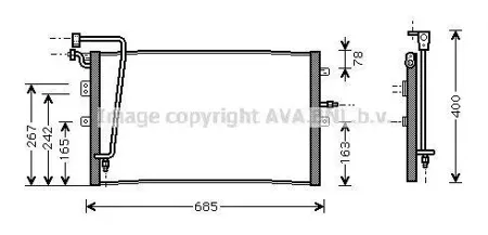 AVA SB5039 NS94301=8FC 351 036-571 [4541215] радиатор конд. Saab 9-5 2.0T/2.3T/3.0TiD 97>