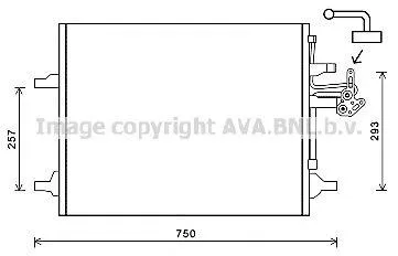 AVA VO5166D Радиатор кондиционера с осушителем Volvo XC60 2.0/2.4L * 01/10-