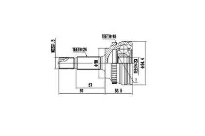 AYWIPARTS AW1510002A ШРУС НАРУЖНЫЙ TOYOTA YARIS 1,3-1,5 99- С АБС (AYWIPARTS) AW1510002A